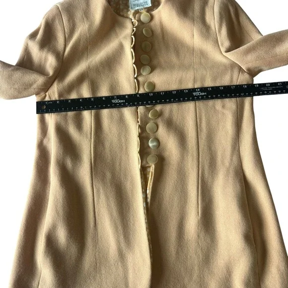 Akris Bergdorf Goodman Peach Textured Wool Button Front Jacket Size US 8 - Picture 5 of 7